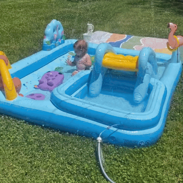 Piscină cu tobogan pentru copii